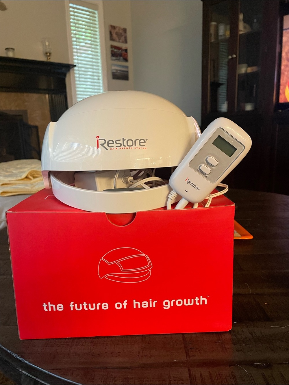 iRestore White Laser Hair Growth Helmet with Handheld Controller -